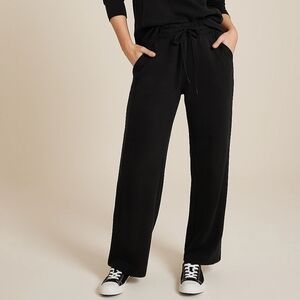Cloud Scuba Knit Wide Leg Sweatpant Black